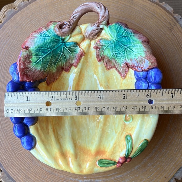 Fritz and Floyd 1993 Small Round Pumpkin Bowl, Harvest Banquet, No Chips/Cracks - Picture 4 of 6